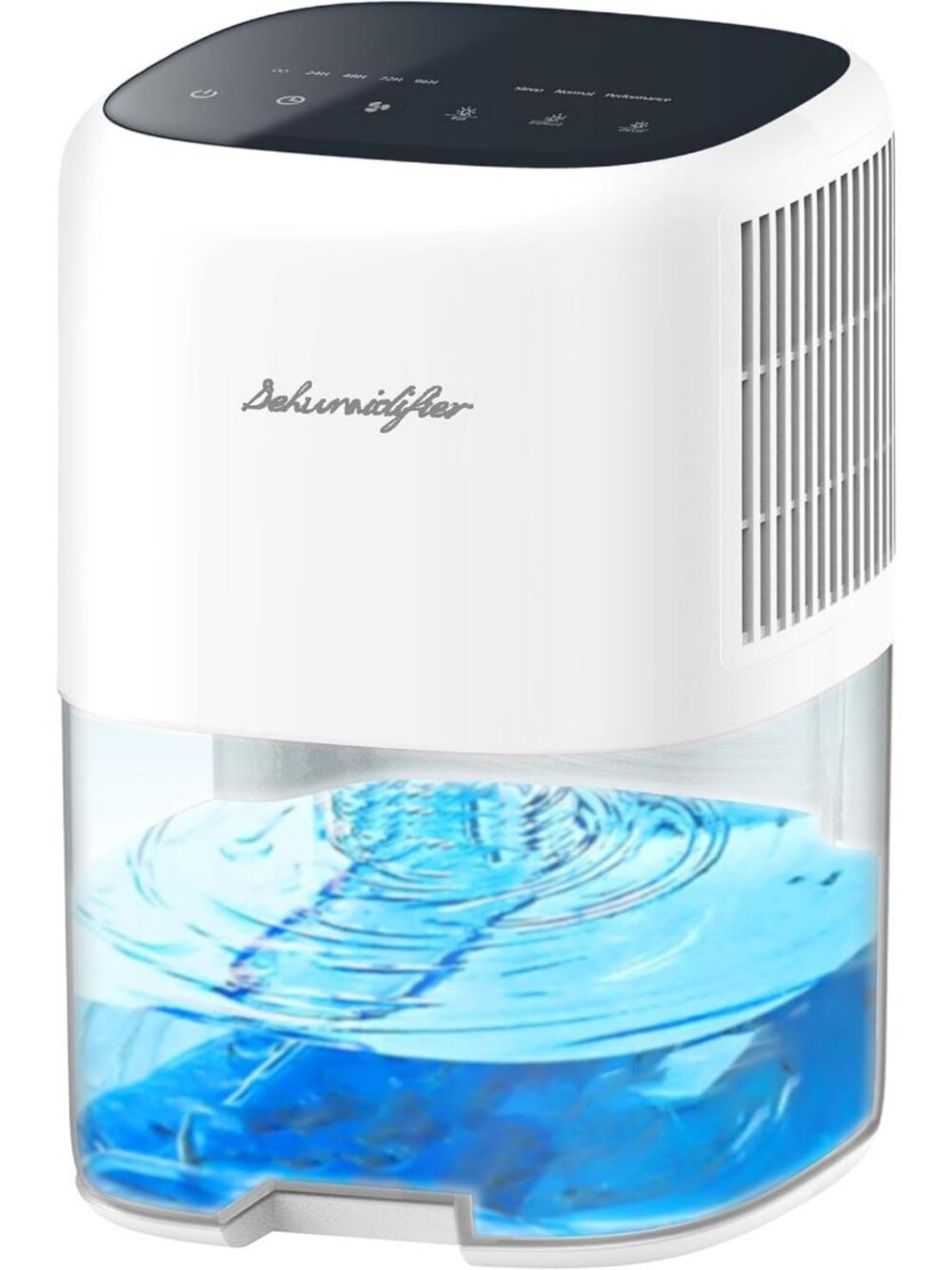Compact Quiet Dehumidifier 44oz - Auto Off, 5 Timers, 10 Color Lights, 260 Sq.ft